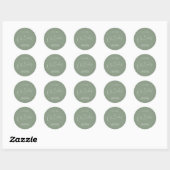 Minimalistische Script Sage Groene Oh Baby Shower Ronde Sticker (Vel)