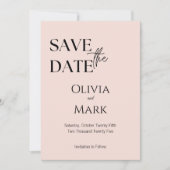 Minimalistische Script Save the Date | Elegante Bl (Voorkant)