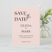 Minimalistische Script Save the Date | Elegante Bl (Staand voorkant)