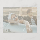 Minimalistische Script Save The Date Uitnodiging P Briefkaart (Voorkant)