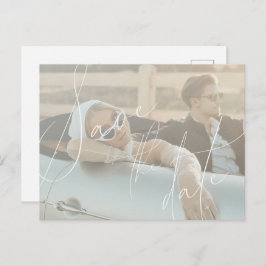 Minimalistische Script Save The Date Uitnodigingsa Uitnodiging Briefkaart