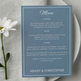 Minimalistische Script Slate Grey bruiloft recepti Menu