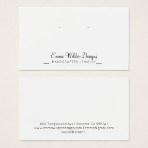 Minimalistische script Steekoorbel Displaykaart Visitekaartje