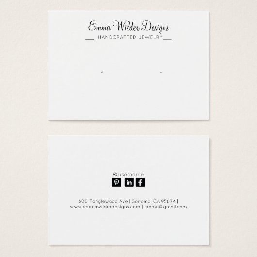 Minimalistische Script Stud Veroorning Display Car Visitekaartje (Voorkant /achterkant)