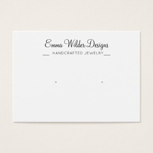 Minimalistische Script Stud Veroorning Display Car Visitekaartje (Voorkant)