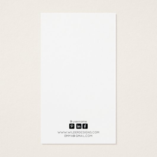 Minimalistische Script Stud Veroorning Display Car Visitekaartje (Achterkant)