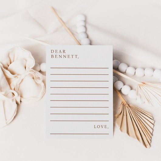 Minimalistische Script Time Capsule Baby shower Ka Kaart