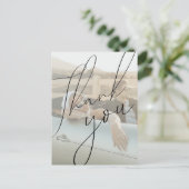 Minimalistische Script Trouw Dankkaartje Briefkaart (Staand voorkant)