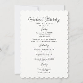 Minimalistische script trouwweekend routekaart kaart