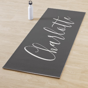 Minimalistische script typografie naam zwart en wi yogamat