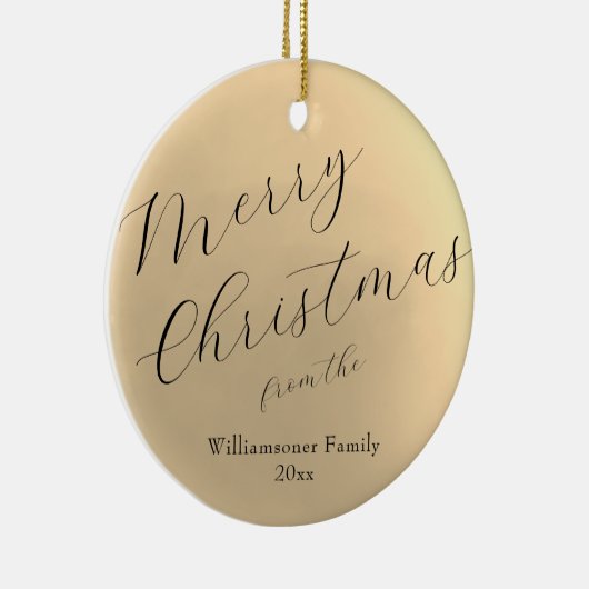 Minimalistische Script Typografie Vrolijk Kerstfee Keramisch Ornament (Rechts)