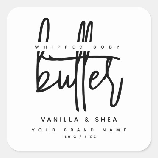 Minimalistische script white label body butter (Voorkant)