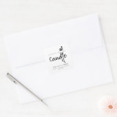 Minimalistische script witte productlabel sticker (Envelop)