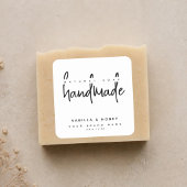 Minimalistische script zwarte handgemaakte zeep la vierkante sticker