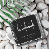 Minimalistische script zwarte handgemaakte zeep la vierkante sticker