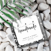 Minimalistische script zwarte handgemaakte zeep la vierkante sticker