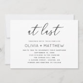 Minimalistische scriptbruiloft met QR-code | Einde Kaart (Voorkant)