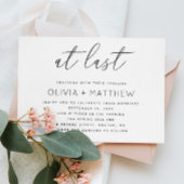 Minimalistische scriptbruiloft met QR-code | Einde Kaart