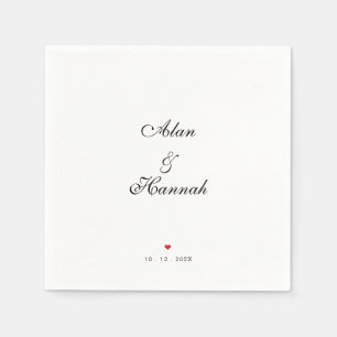 Minimalistische scriptbruiloft of -Jubileum Servet