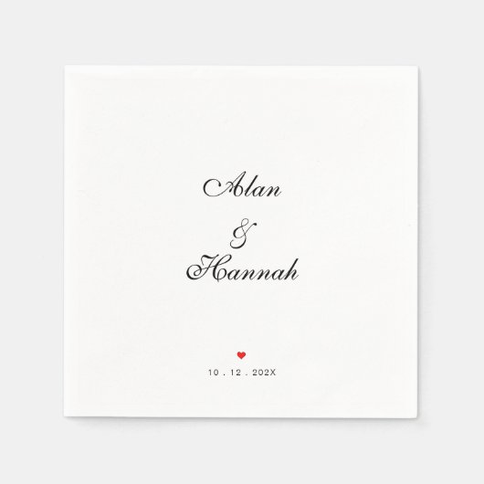 Minimalistische scriptbruiloft of -Jubileum Servet (Voorkant)