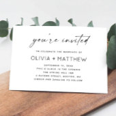 Minimalistische scriptbruiloft - Schone moderne QR Kaart