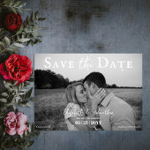 Minimalistische scriptfoto | Wit Save The Date
