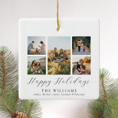 Minimalistische scriptie familie foto collage keramisch ornament
