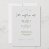 Minimalistische scriptie Stone Gray Wedding Invita Kaart (Voorkant)