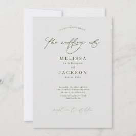 Minimalistische scriptie Stone Gray Wedding Invita Kaart