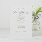 Minimalistische scriptie Stone Gray Wedding Invita Kaart (Staand voorkant)