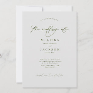 Minimalistische scriptie Stone Gray Wedding Invita Kaart