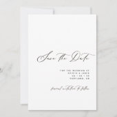 Minimalistische Scriptie Zwart & Wit Foto Bruiloft Save The Date (Voorkant)