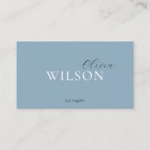 Minimalistische scriptkalligrafie Modern Dusty Blu Visitekaartje (Voorkant)