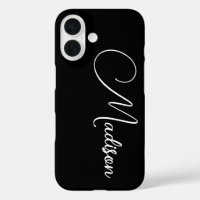 Minimalistische scriptnaam Custom Black