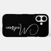 Minimalistische scriptnaam Custom Black Case-Mate iPhone Case (Achterkant (horizontaal))