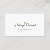 Minimalistische scriptnaam Hart Make-up Kunstenaar Visitekaartje (Voorkant)