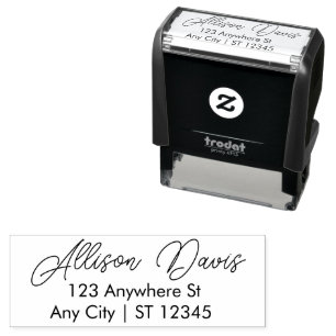 Minimalistische scriptnaam retouradres zelfinktende stempel