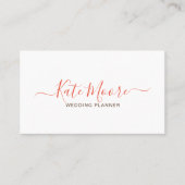 Minimalistische scriptnaam Wedding Planner Visitekaartje (Voorkant)