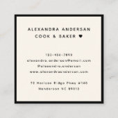 Minimalistische scriptnaam Zwarte Champagne Elegan Vierkante Visitekaartje (Achterkant)