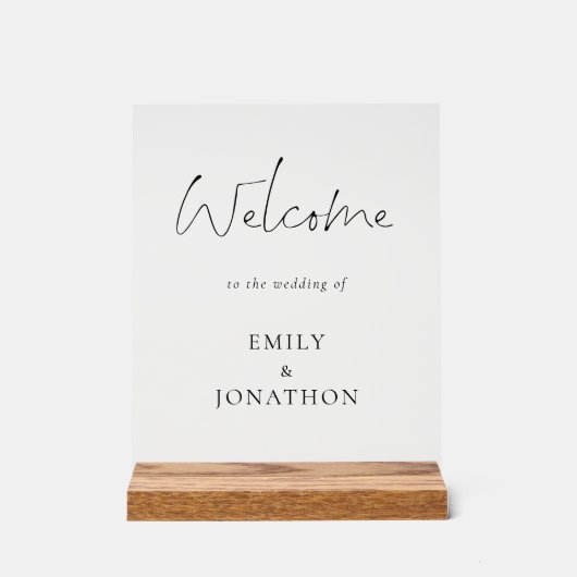 Minimalistische scriptnamen Welkom op bruiloft Acryl Bord