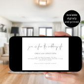 Minimalistische scripttekst QR-code Zwart Wit Trou Kaart