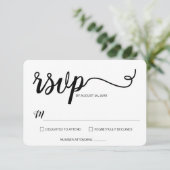 Minimalistische scripttypografie Elegant RSVP Kaartje (Staand voorkant)