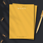 Minimalistische scripttypografie Mosterdgeel Notitiekaartje