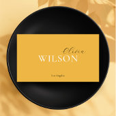 Minimalistische scripttypografie Mosterdgeel Visitekaartje