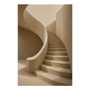 Minimalistische sculpturale trap muurkunstposter perfect poster