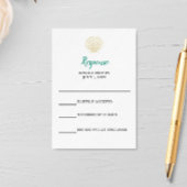 Minimalistische Seashell bruiloft RSVP Kaart