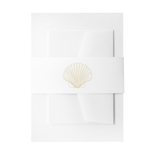 Minimalistische Seashell bruiloft Uitnodigingen Wikkel (Voorkant Voorbeeld)