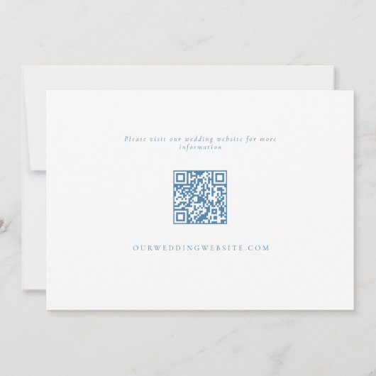 Minimalistische Seashell QR Code Foto strand bruil Save The Date (Achterkant)