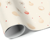Minimalistische Seashell Vakantie Kerstmis Cadeaupapier (Rol Hoek)