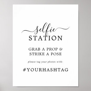 Minimalistische Selfie Station Trouw Hashtag Bord Poster